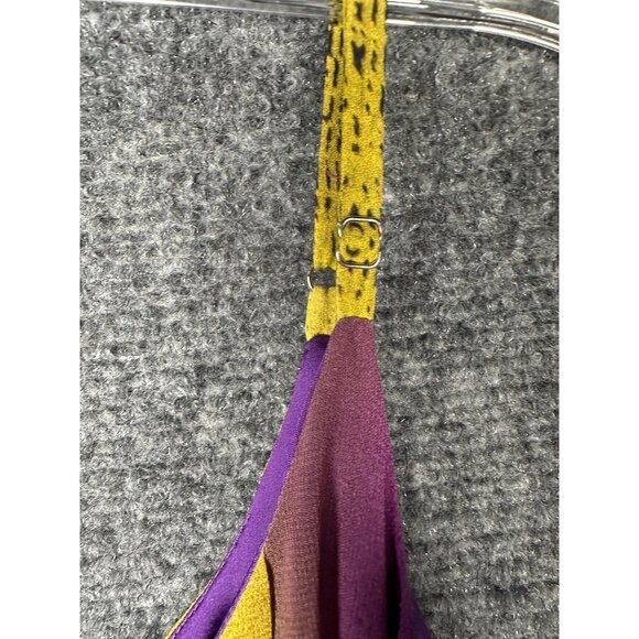 Charlie Jade Maxi Dress Small Purple Yellow Chiffon Animal Print Party Event - Picture 11 of 11